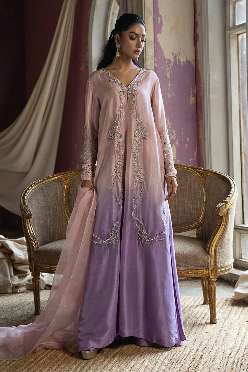 Afsanvi Festive Edit'24 - Lilac Ombre Silk With Pants