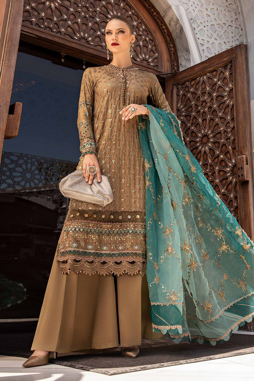 SATEEN'24-Unstitched Embroidered Cotton Satin Suit | CST-808 - (RTS)