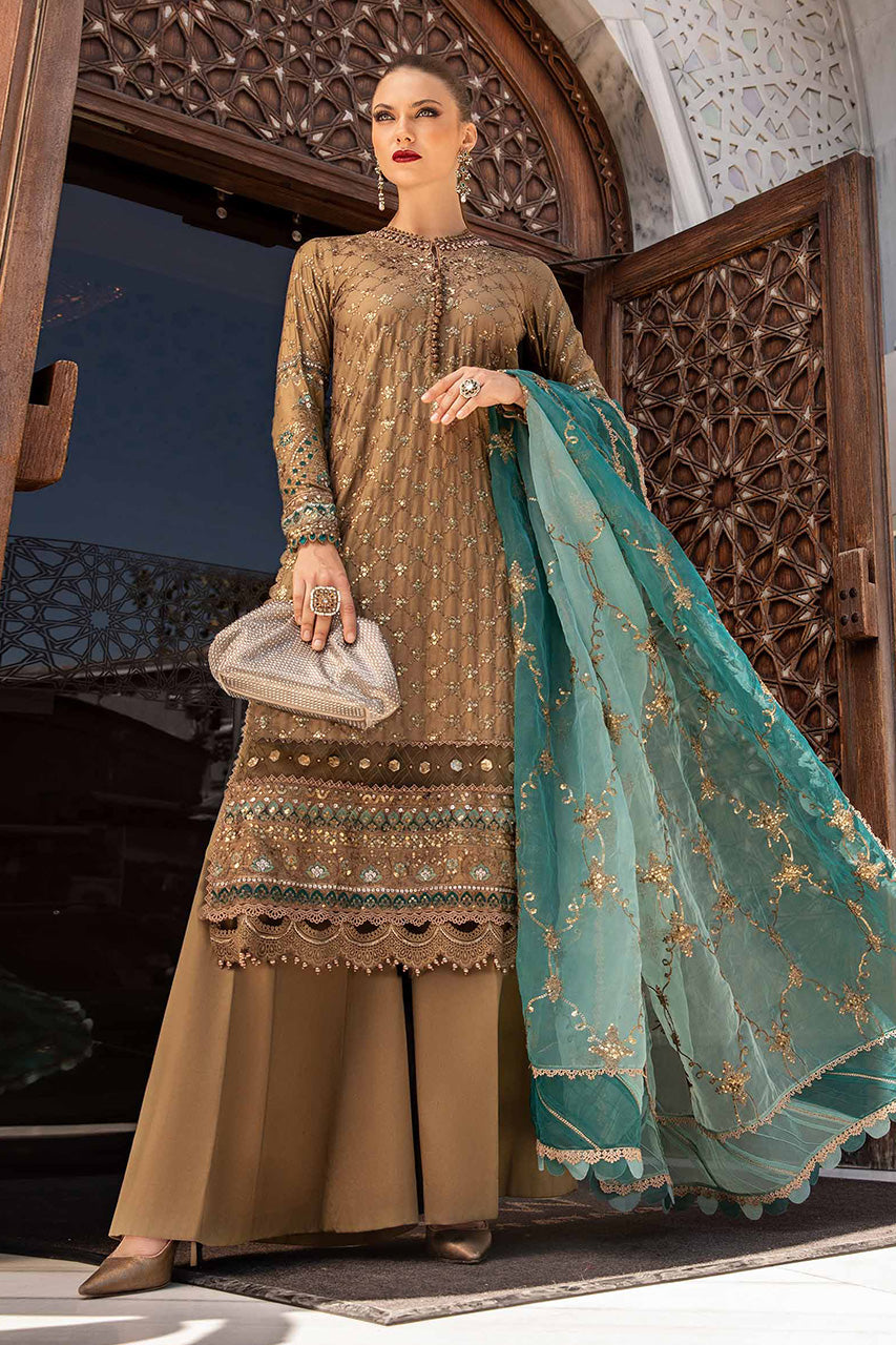 SATEEN'24-Unstitched Embroidered Cotton Satin Suit | CST-808 - (RTS) photo 1