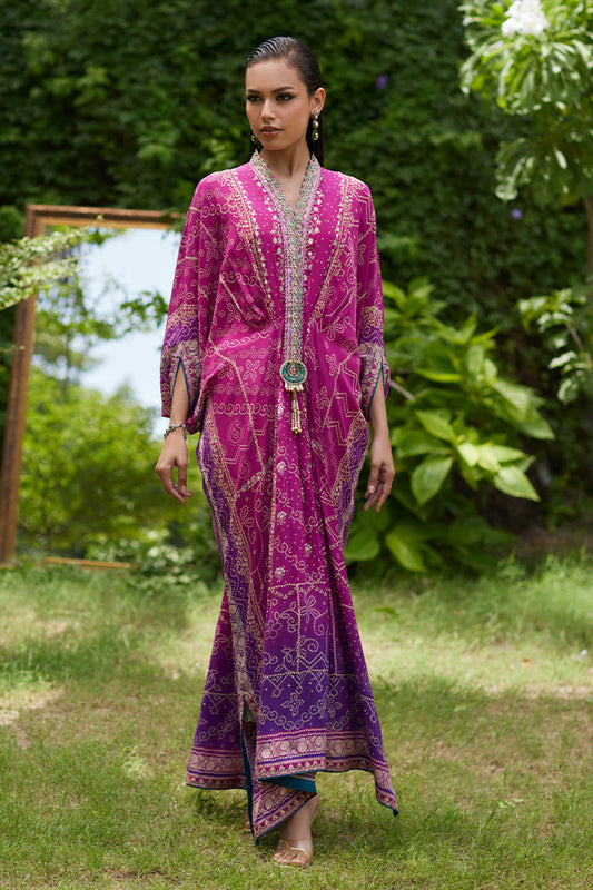 Mayna festive'24 - Zahli Magenta Ombre Kaftan