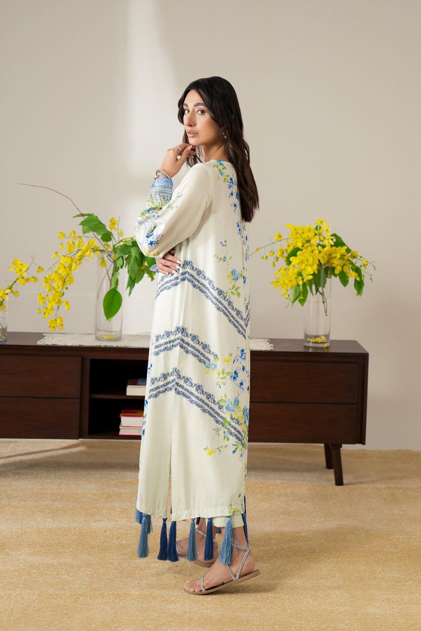 Hilly Floral Tassel Kaftan Set (D-4)