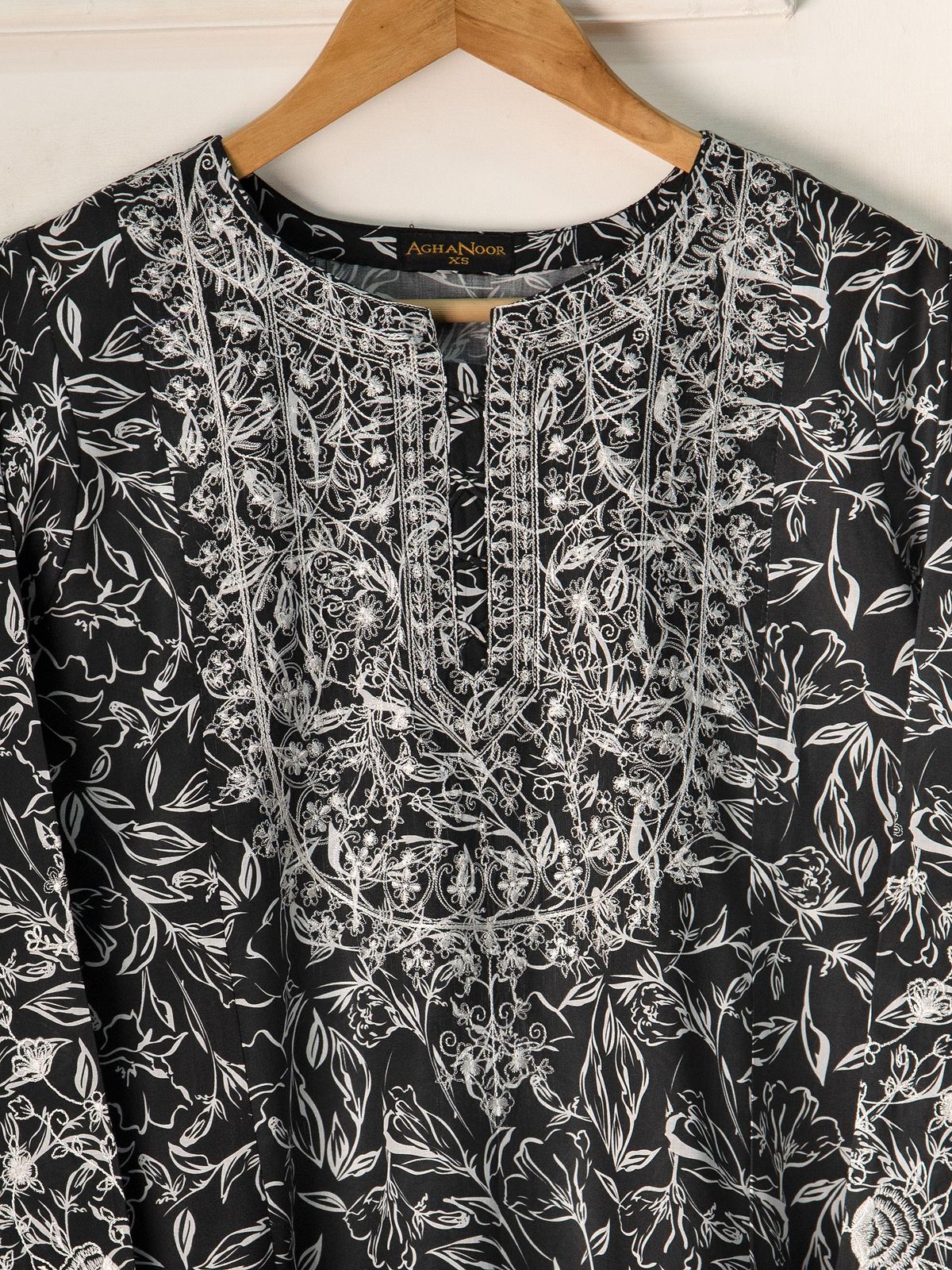 2 Piece - Embroidered Printed Cambric Shirt S111120 - RTS