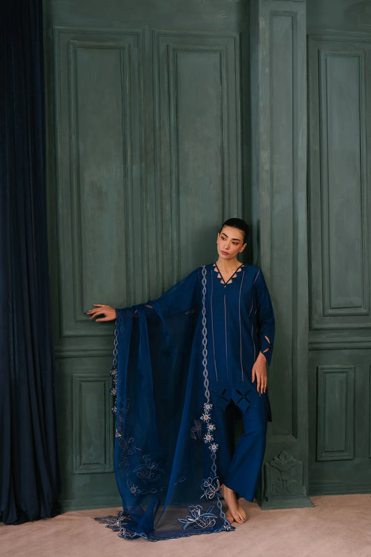 Blue Brocade Matching Set