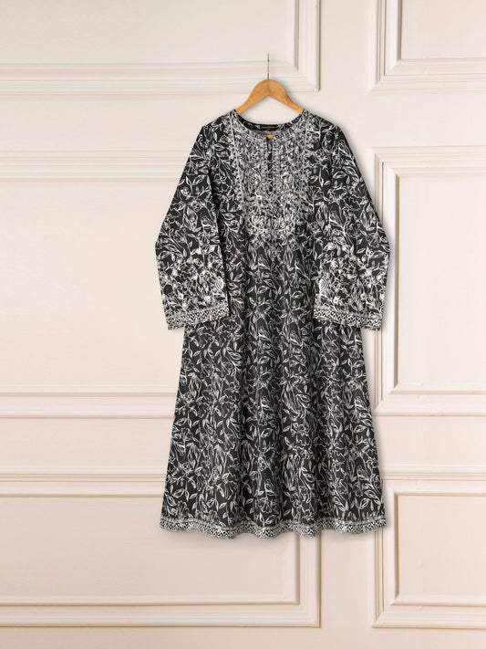 2 Piece - Embroidered Printed Cambric Shirt S111120 - RTS