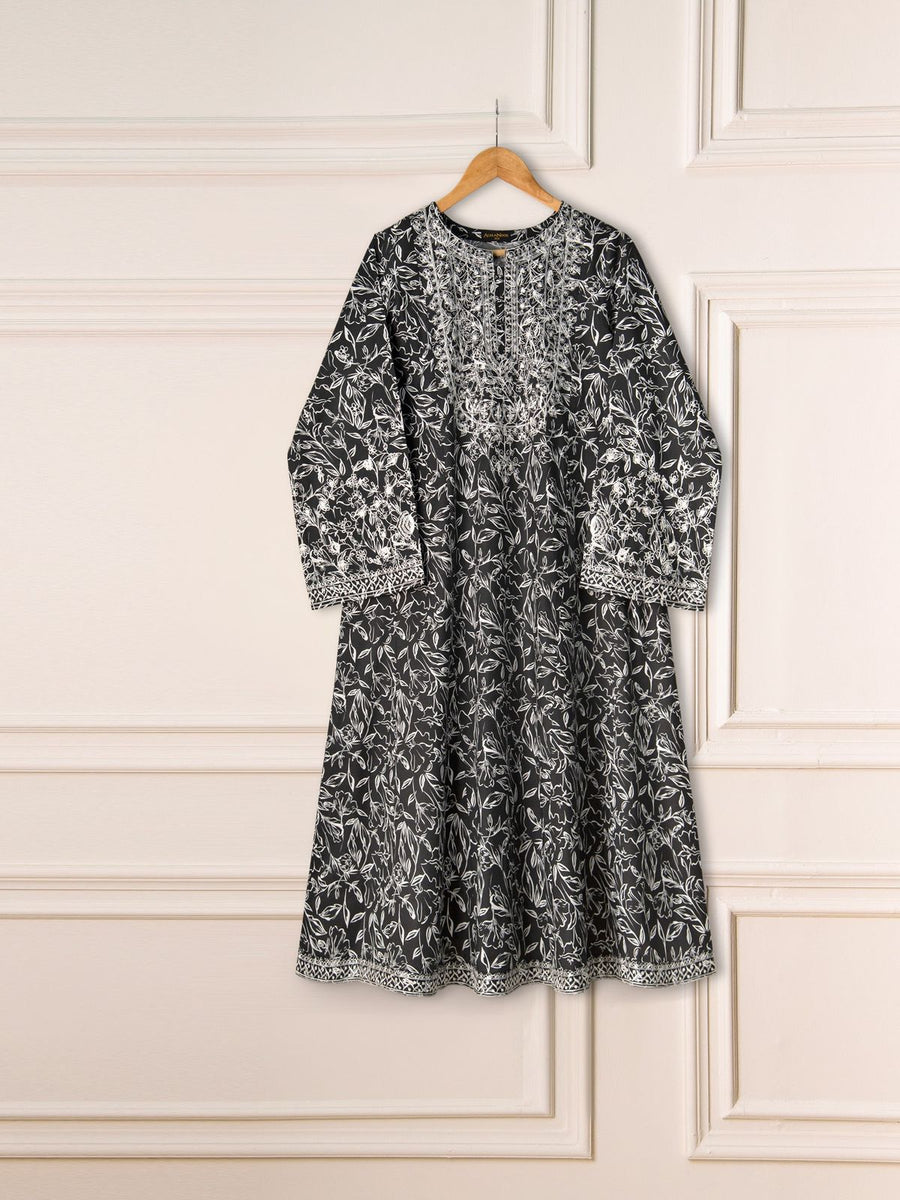 2 Piece - Embroidered Printed Cambric Shirt S111120 - RTS photo 1