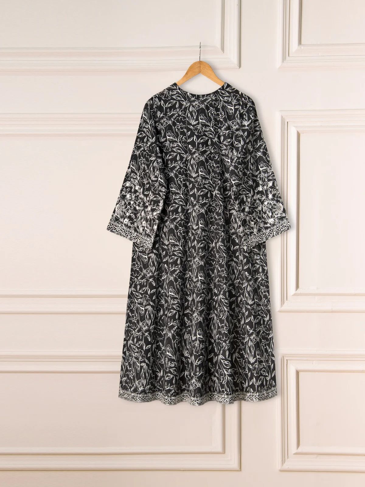 2 Piece - Embroidered Printed Cambric Shirt S111120 - RTS