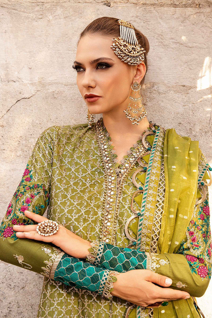 SATEEN'24-Unstitched Embroidered Cotton Satin Suit | CST-803