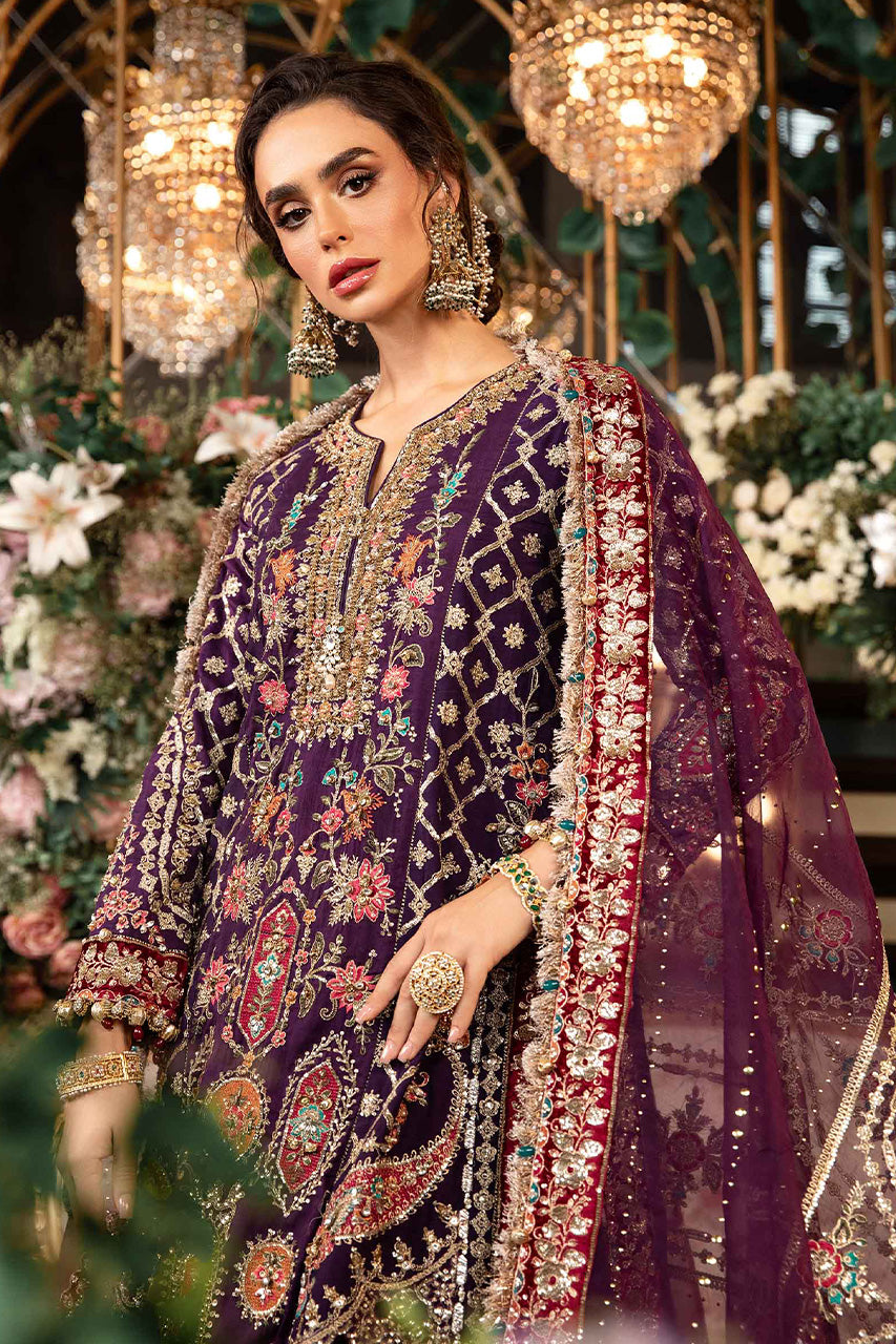 Mbroidered'24-3 Piece Unstitched Embroidered Raw Silk Suit  BD-2903