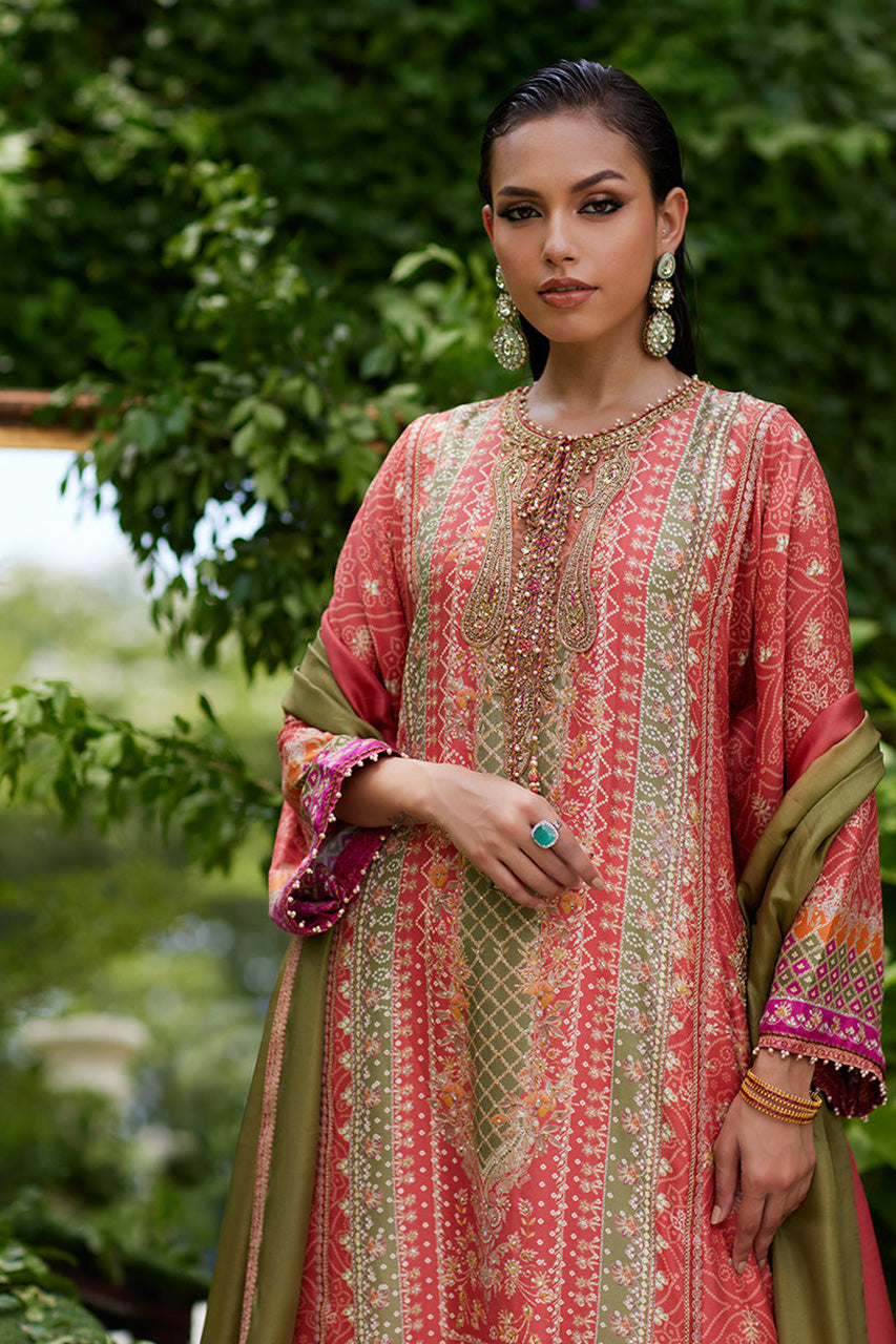 Mayna festive'24 - Bazif Burnt Orange Shirt And Dupatta