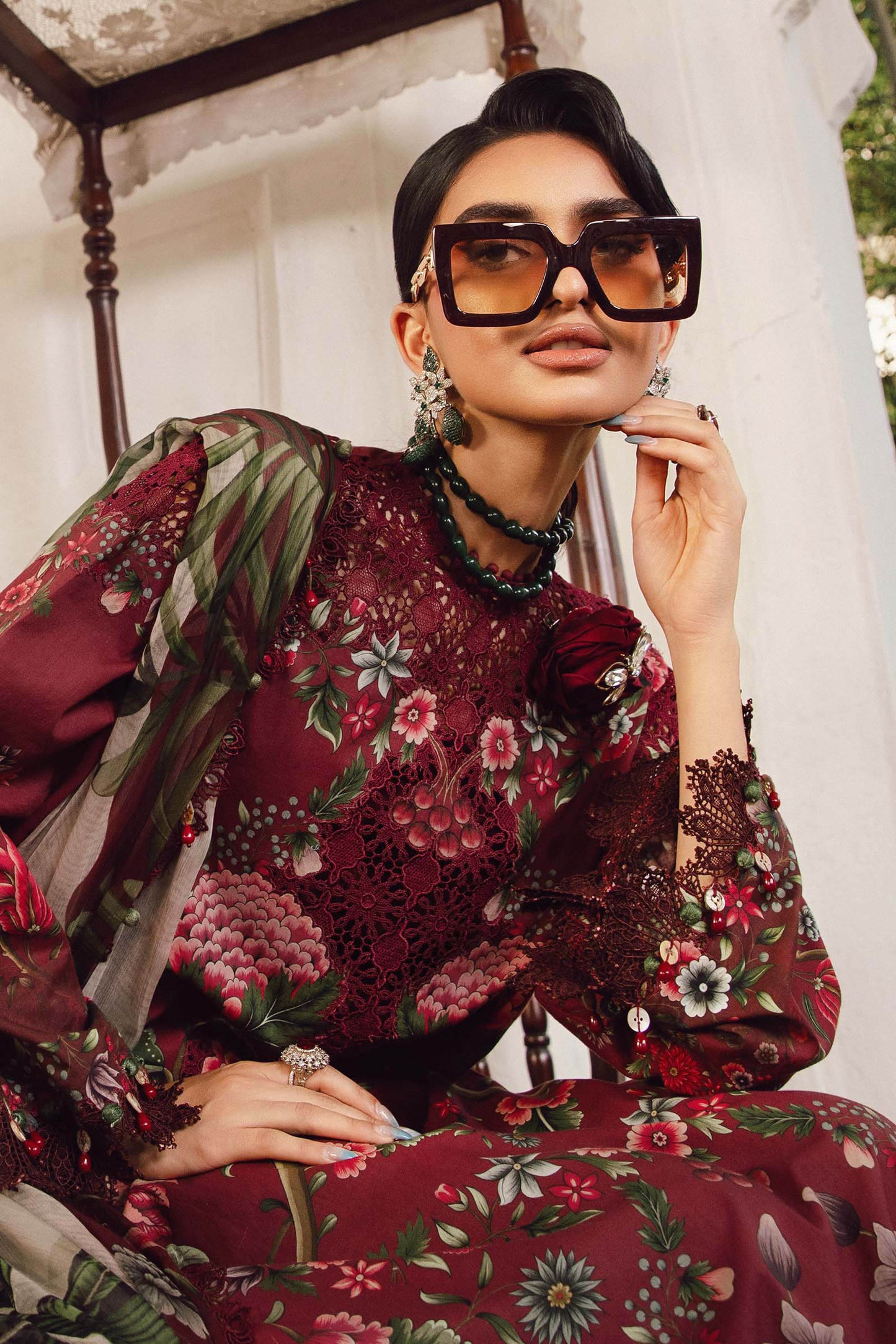 3 Piece Unstitched Embroidered Cambric Suit | MPT-2709-A- RTS