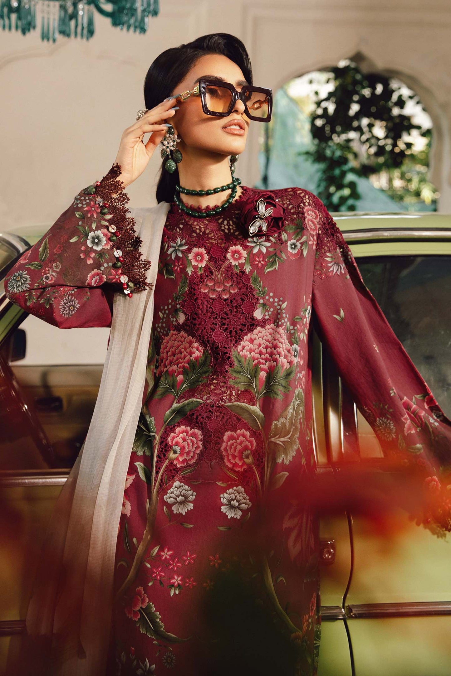 3 Piece Unstitched Embroidered Cambric Suit | MPT-2709-A- RTS