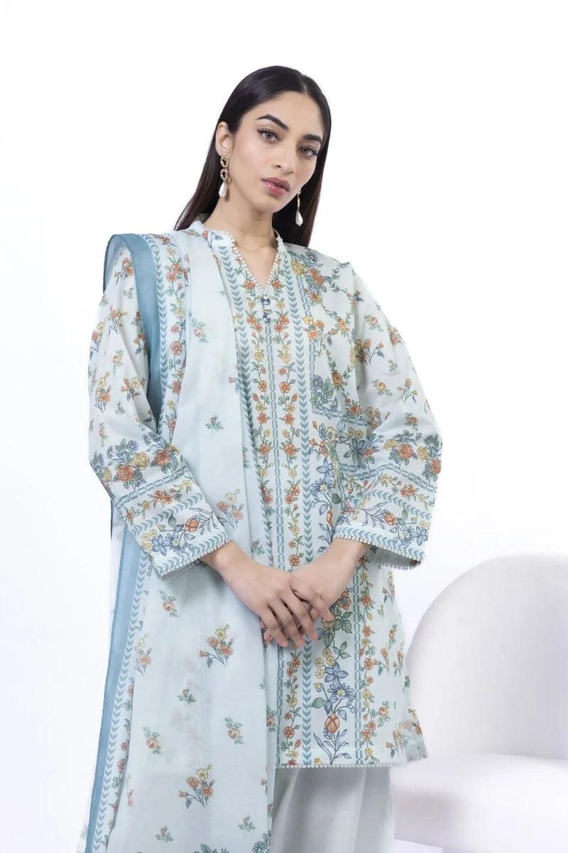 Printed Lawn'26 Fabrics 3 Piece -SS2225B- RTS
