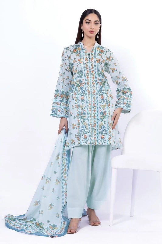 Printed Lawn'26 Fabrics 3 Piece -SS2225B- RTS