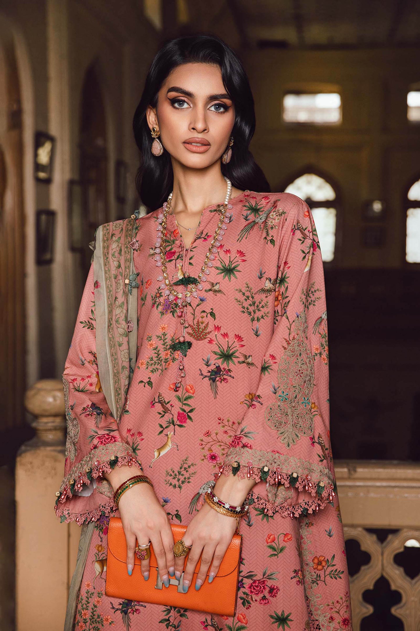 3 Piece Unstitched Embroidered Linen Suit | MPT-2707-A - RTS