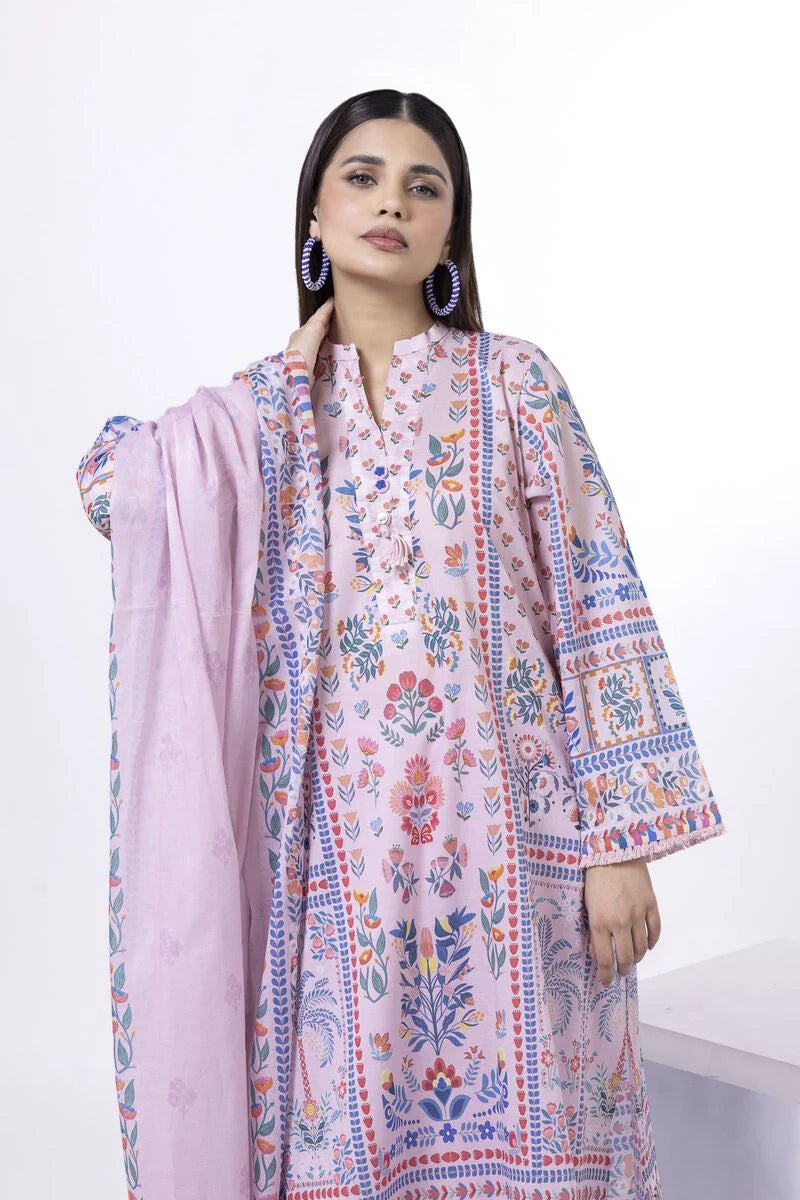 Printed Lawn'26 Fabrics 3 Piece - SS2238B- RTS