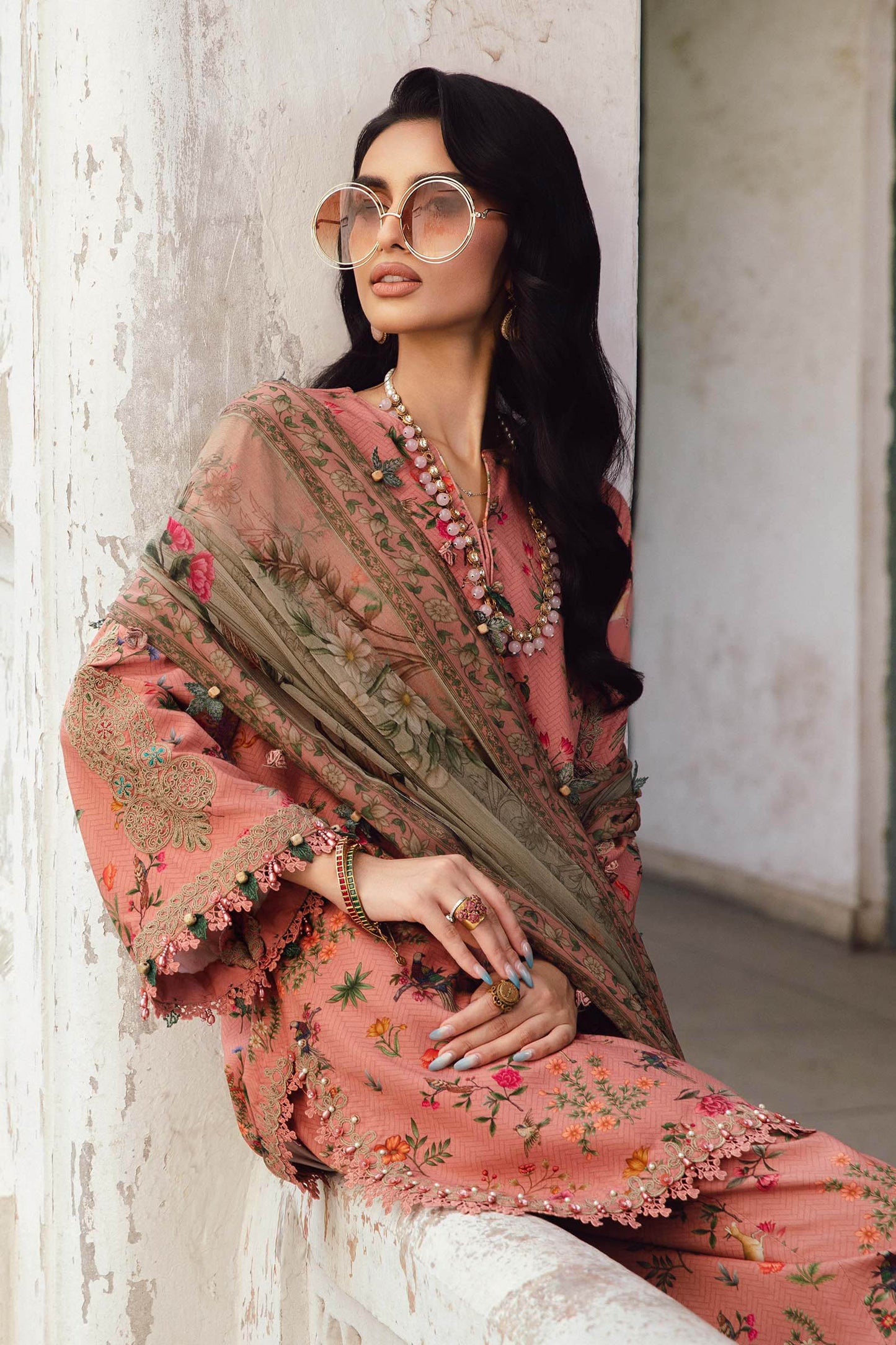 3 Piece Unstitched Embroidered Linen Suit | MPT-2707-A - RTS