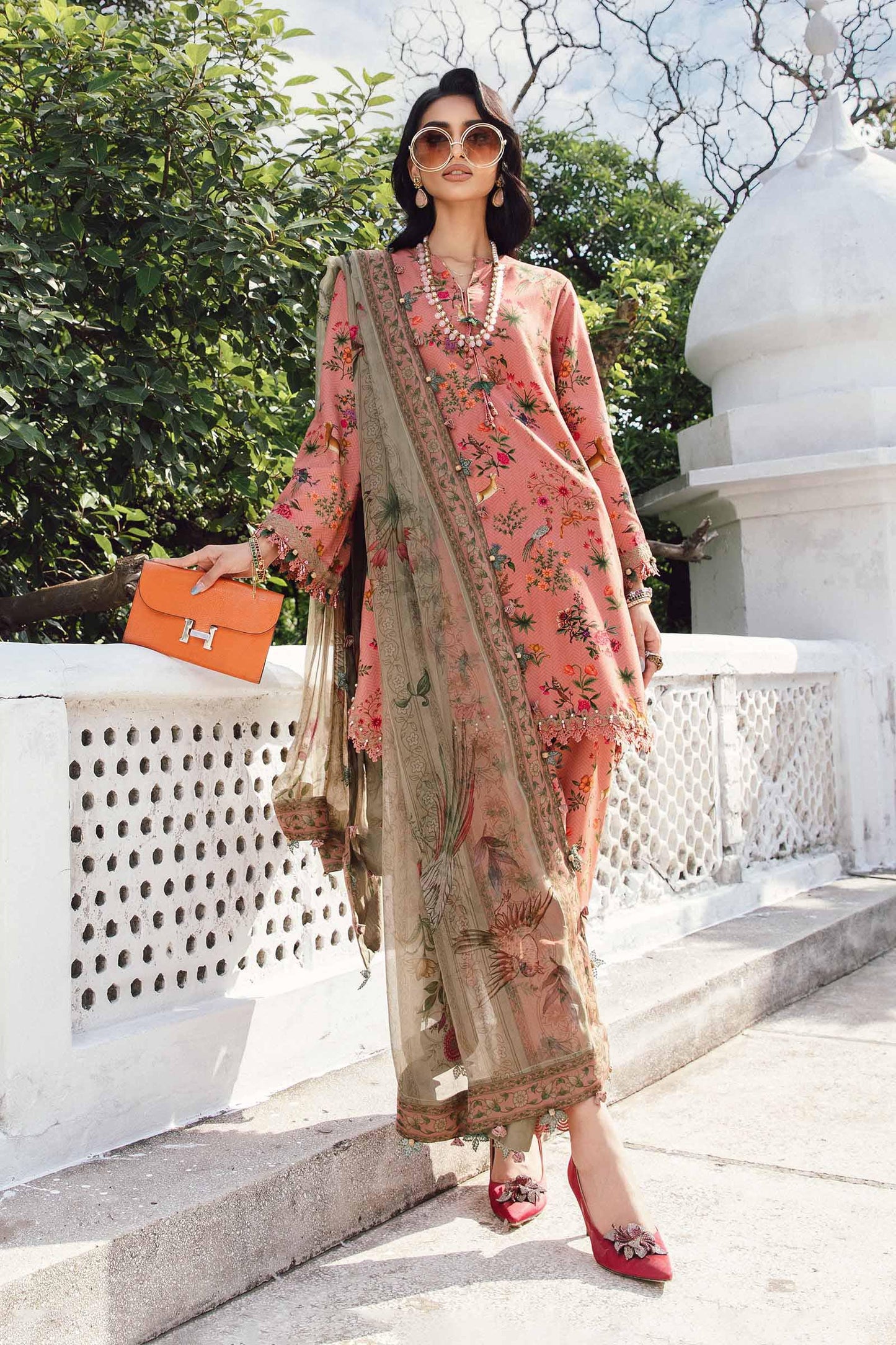 3 Piece Unstitched Embroidered Linen Suit | MPT-2707-A - RTS