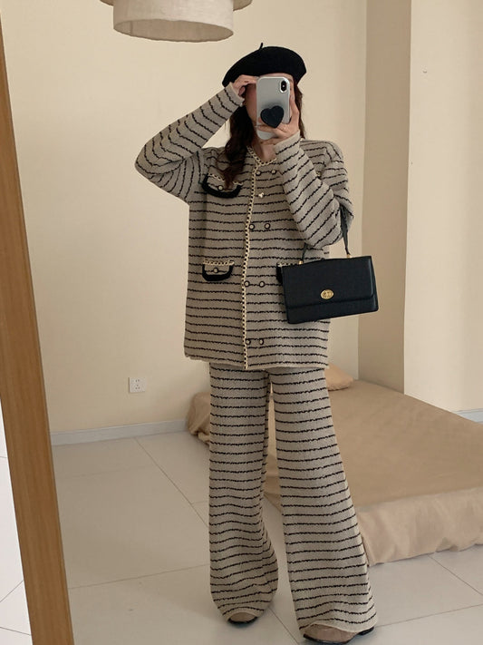 Sibel Grey & Black Stripe Two Piece Suit (RTS)