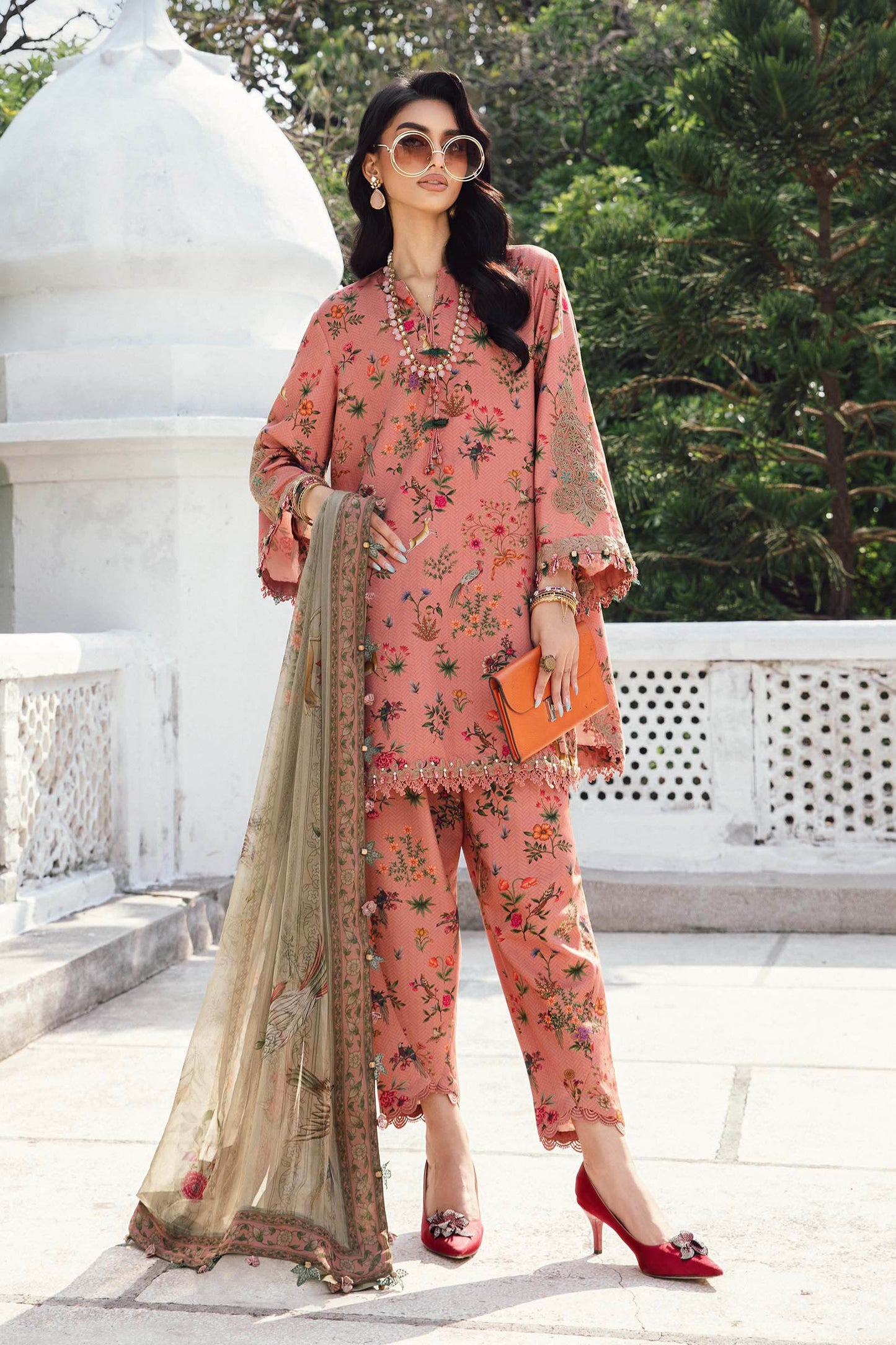 3 Piece Unstitched Embroidered Linen Suit | MPT-2707-A - RTS