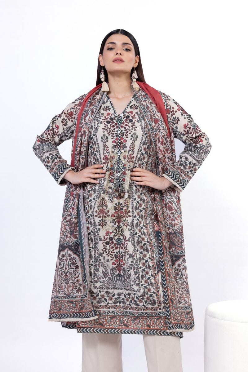 Printed Lawn'26 Fabrics 3 Piece -SS2177B- RTS