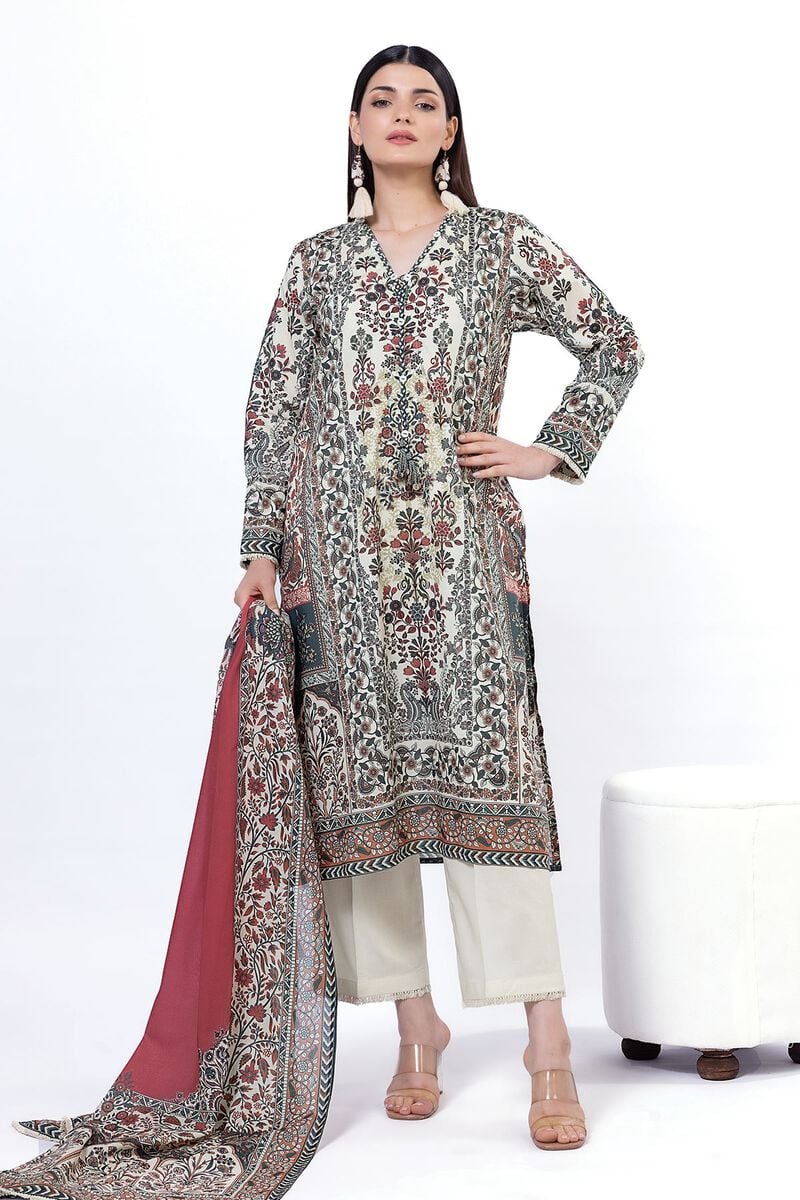Printed Lawn'26 Fabrics 3 Piece -SS2177B- RTS