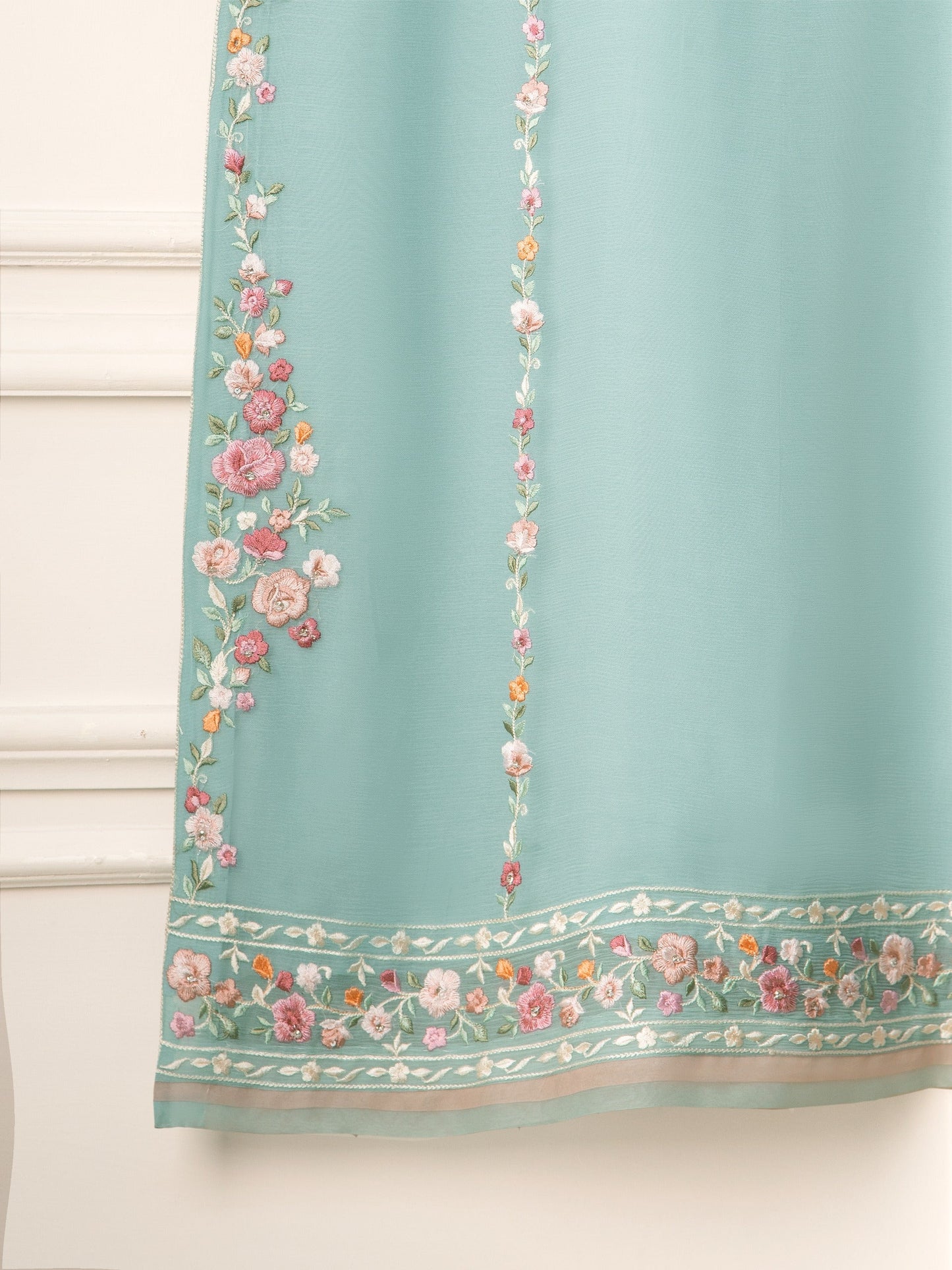 2 Piece - Pure Chiffon Embroidered Suit S110940