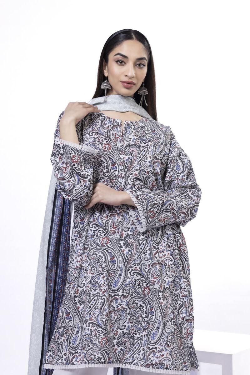 Printed Lawn'26 Fabrics 3 Piece -SS163B- RTS