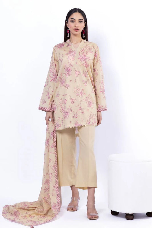 Printed Lawn'26 Fabrics 3 Piece -SS2144B- RTS