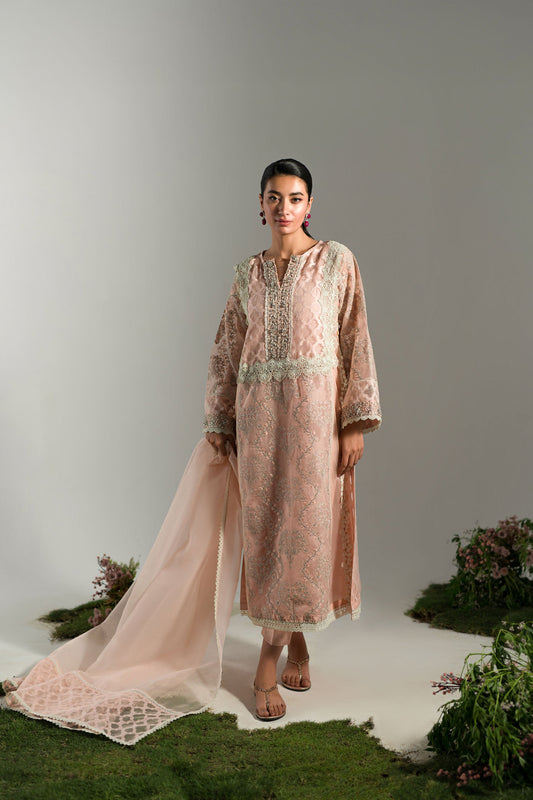 Pastel Peach Long Kurta (D-07)