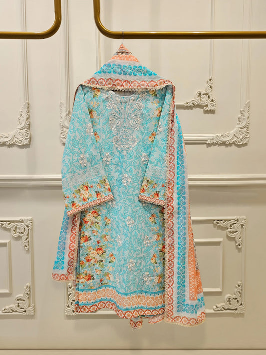 2 Piece - Digital Printed Lawn Suit S111624- RTS