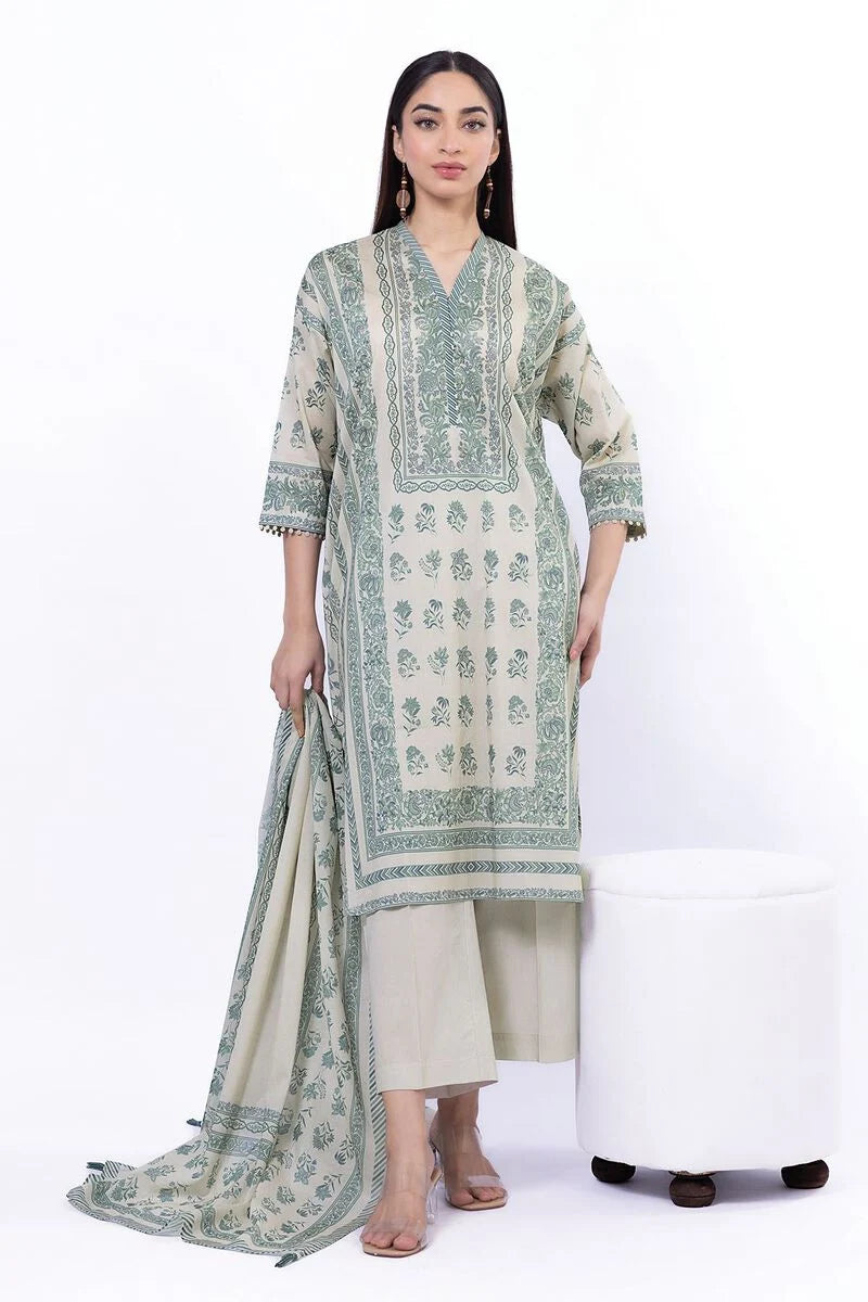 Printed Lawn'26 Fabrics 3 Piece -SS2138A- RTS