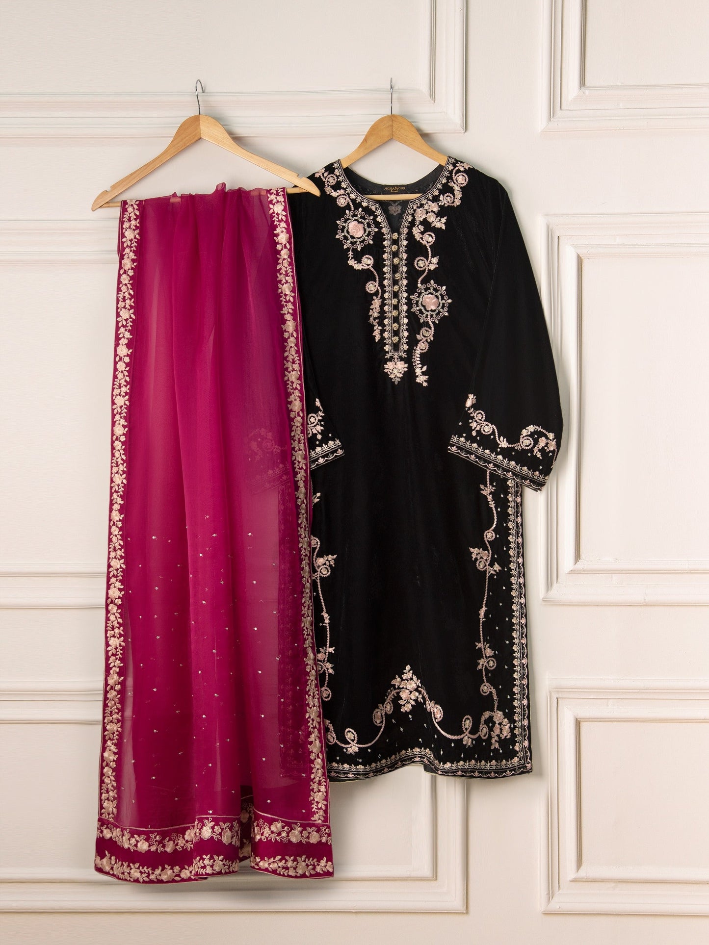 3 Piece- Embroidered Velvet Suit S110782