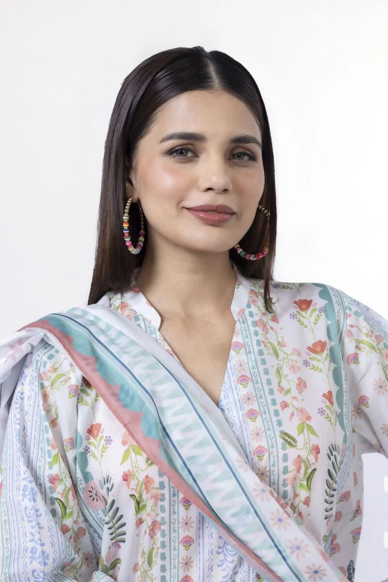 Printed Lawn'26 Fabrics 3 Piece -SS2236A- RTS