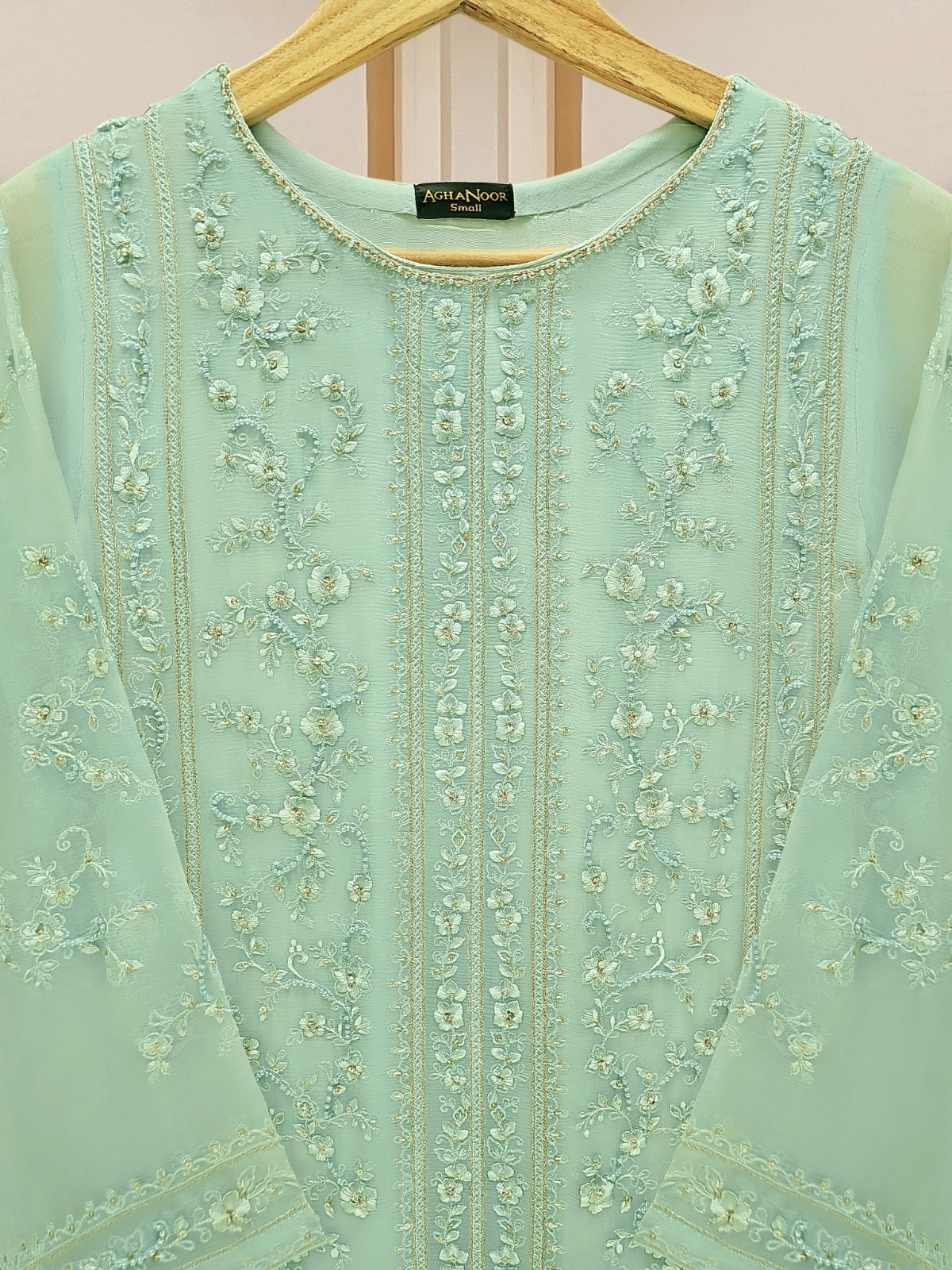 2 Piece - Embroidered Chiffon Suit S109708