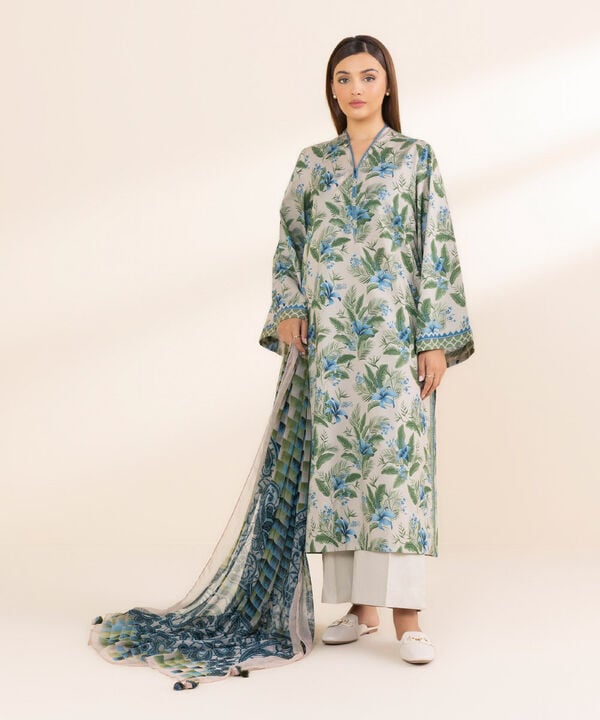 Unstitched Lawn '25 - 3 Piece - Printed Lawn Suit - 3PDY25V118AT