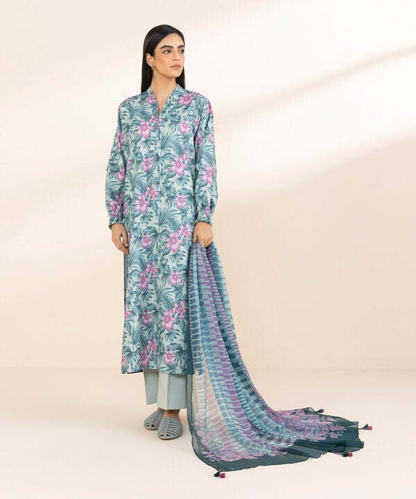 Unstitched Lawn '25 - 3 Piece - Printed Lawn Suit - 3PDY25V119AT