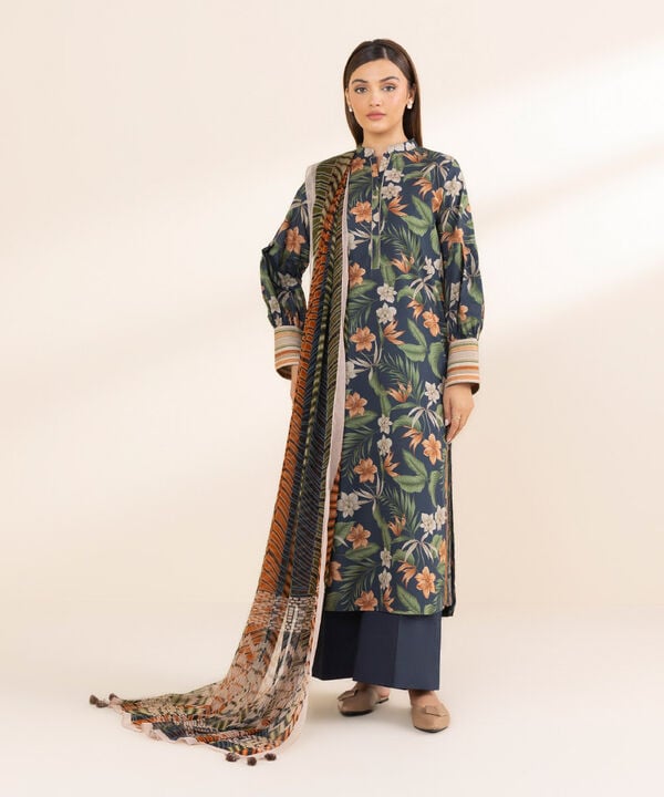 Unstitched Lawn '25 - 3 Piece - Printed Lawn Suit - 3PDY25V124AT