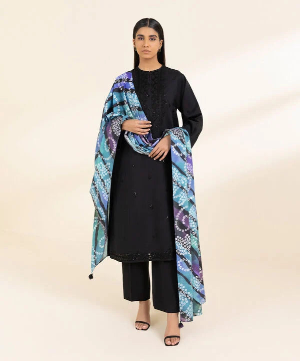 Signature'25-Embroidered Cotton Viscose Suit 3PEST24V1059