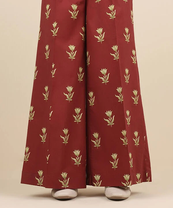 Printed Cambric Flared Pants