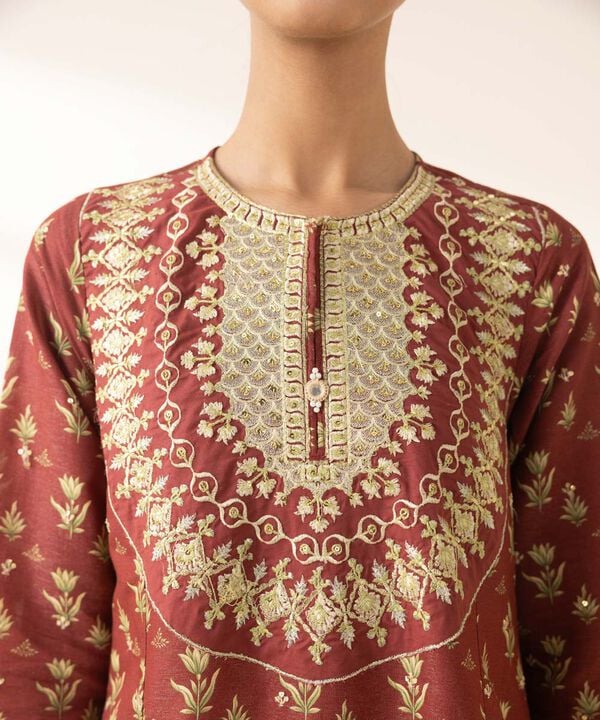 Embroidered Cotton Flared Shirt