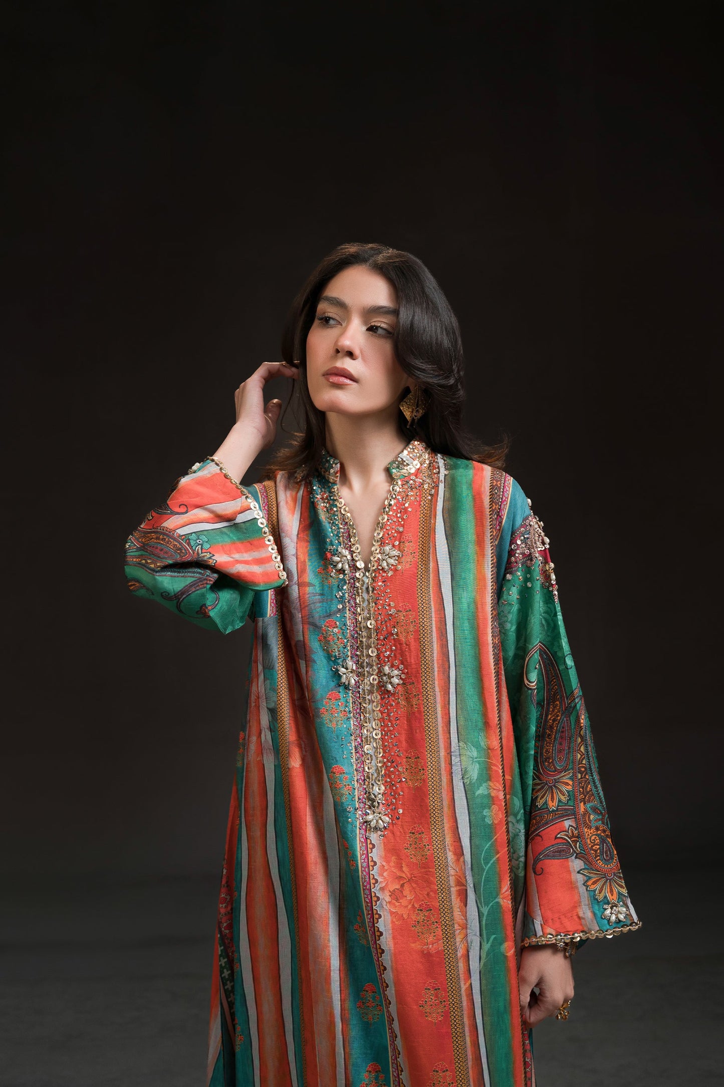 Multi Colour Burst Kaftan (D-09)