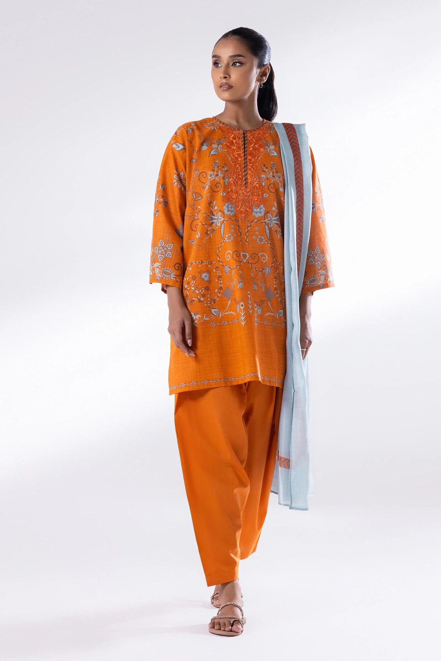 Stitched Mahay Lawn Suit - RTS