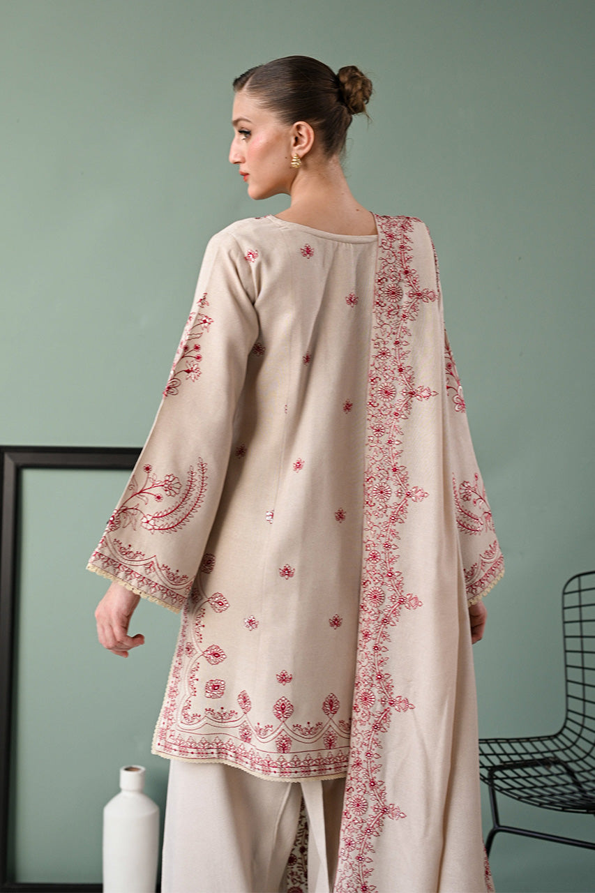 KARANDI'24-IVORY SKIN LUXURY EMBROIDERED KARANDI SET (NEL-24626) (RTS)