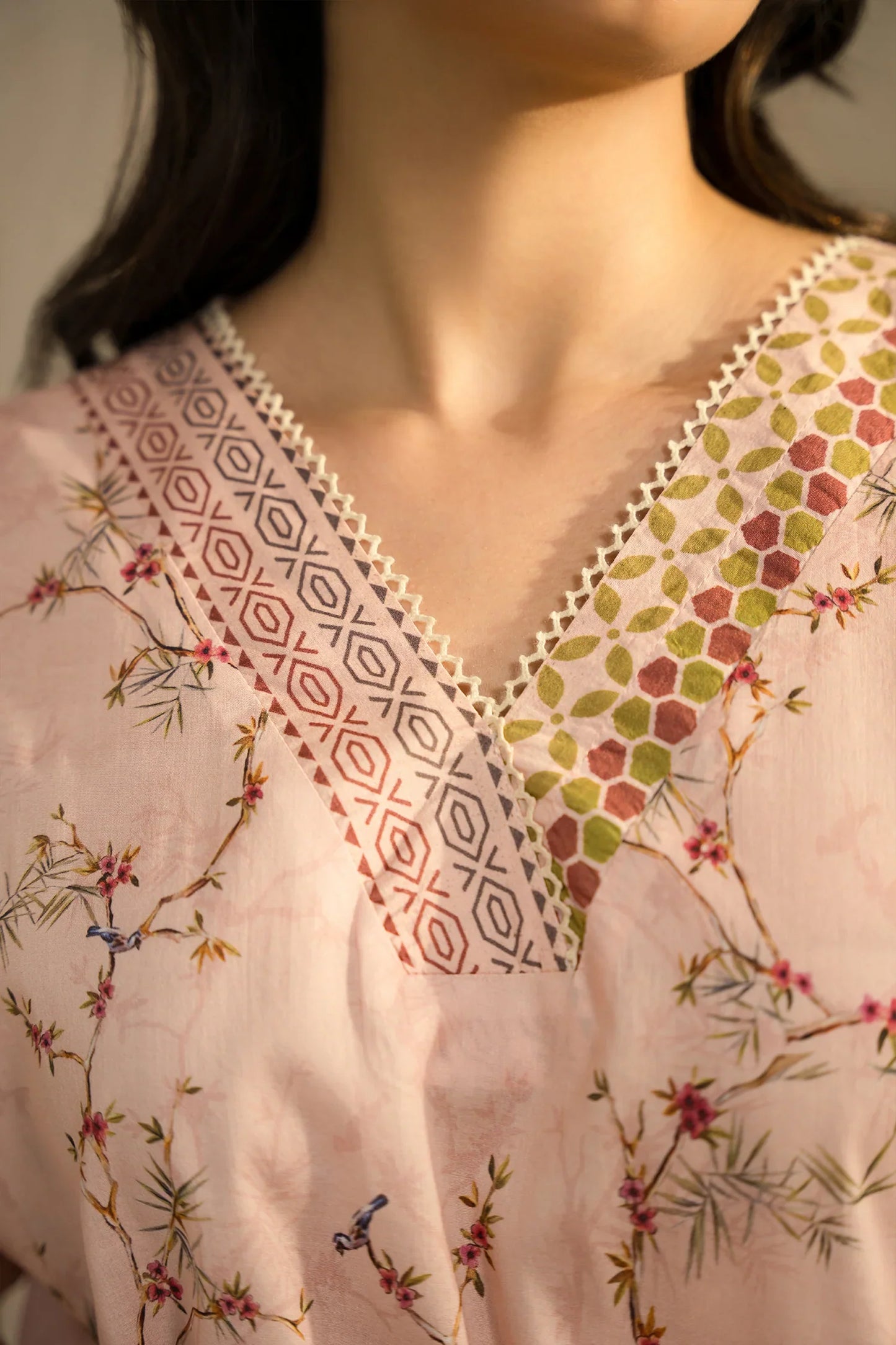 Lawn Pret '25- Dove Matching Set