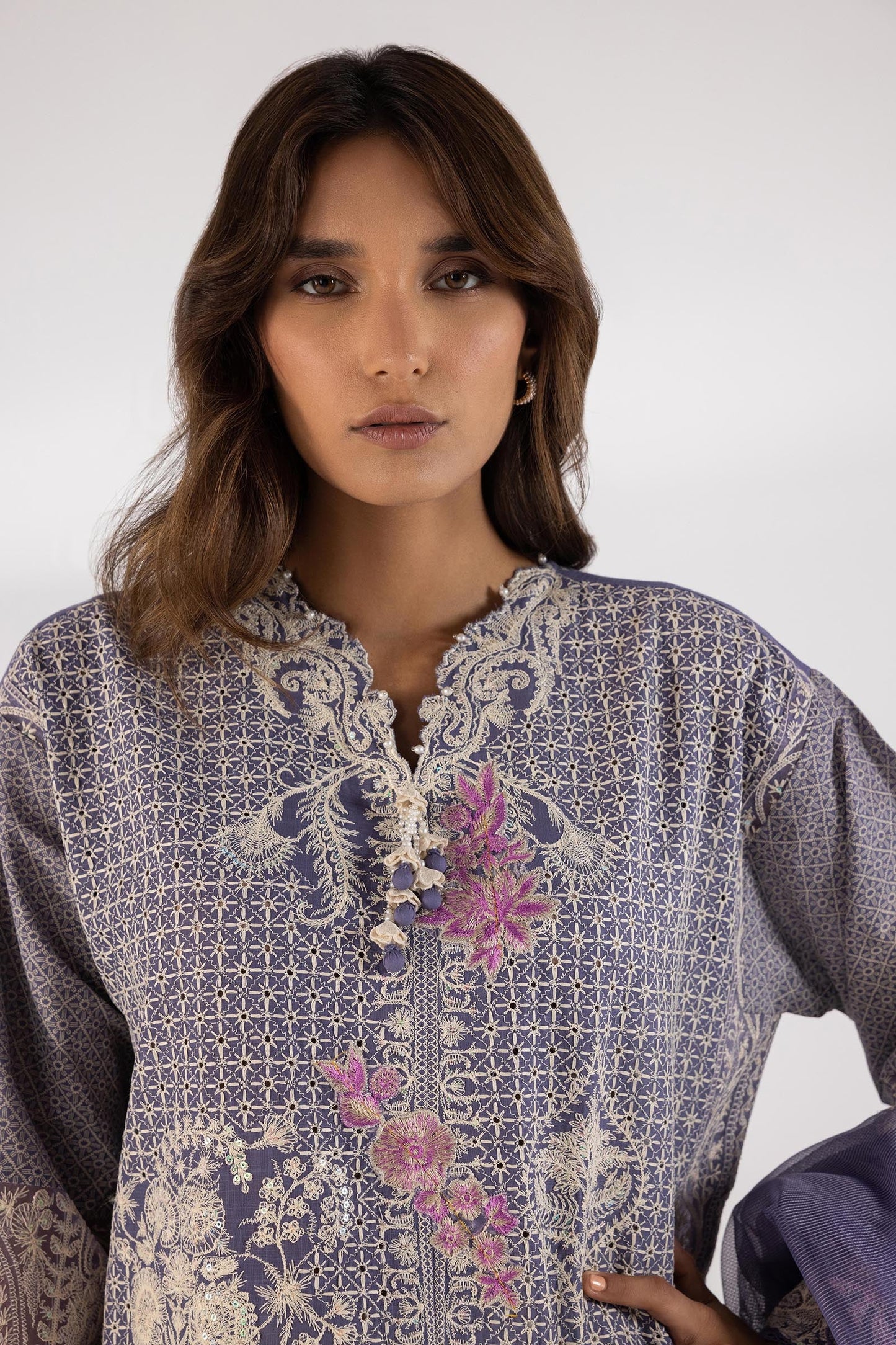 Stitched Luxury Lavender Lawn Suit - RTS