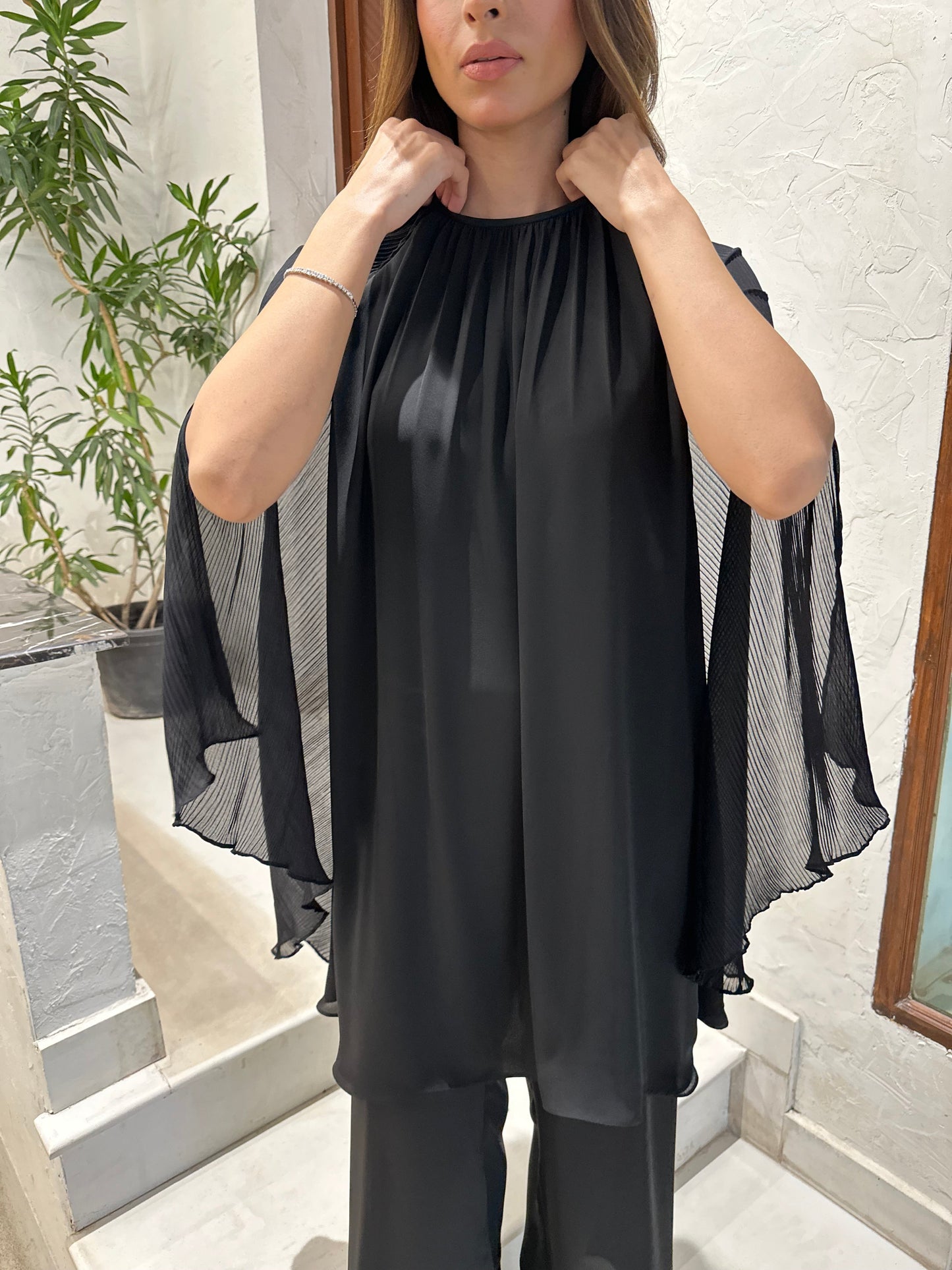 Pleated Cape Set