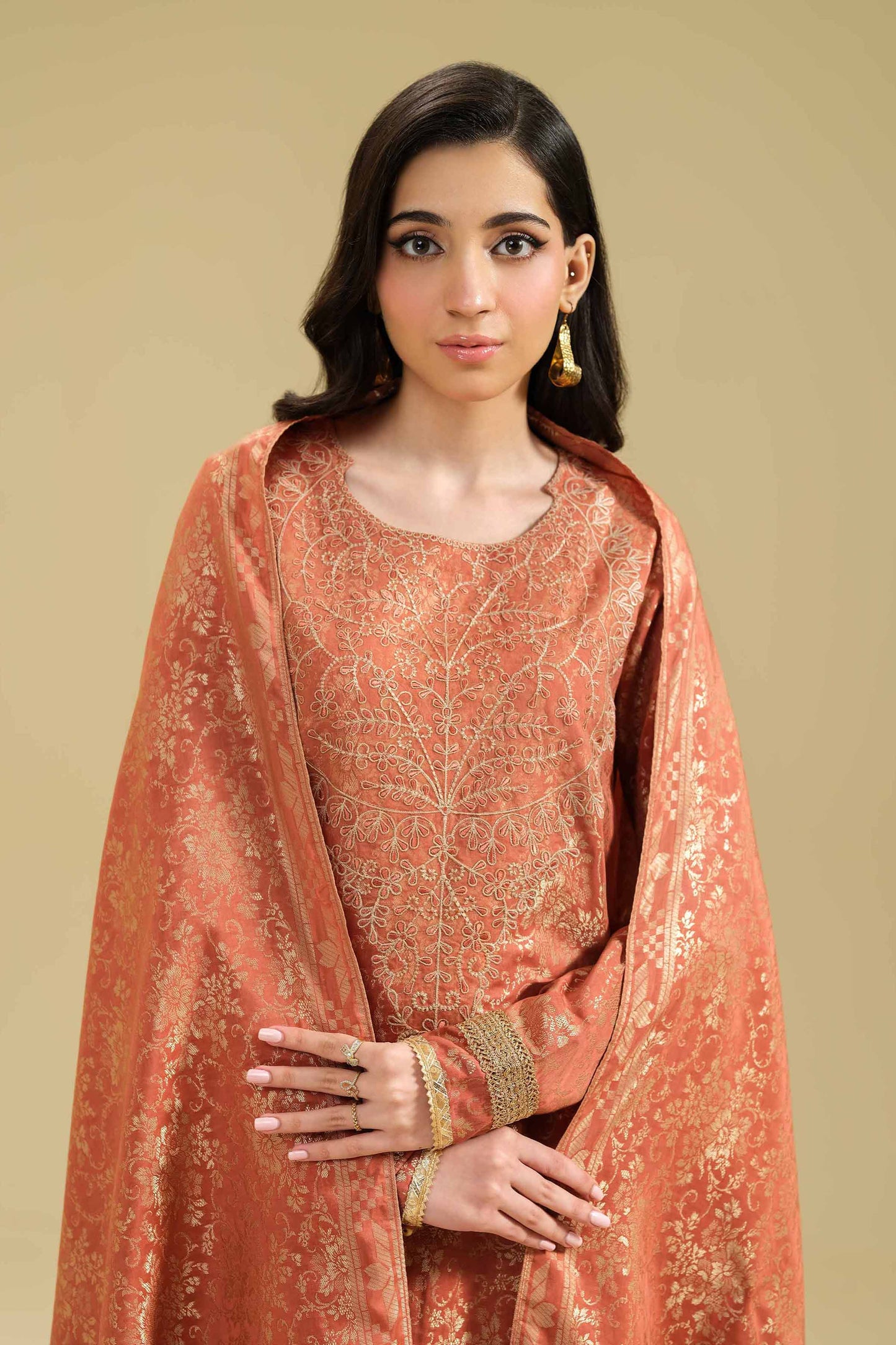 Unstitched Winter'24 - 3 Piece - Jacquard Embroidered Suit - 42404735