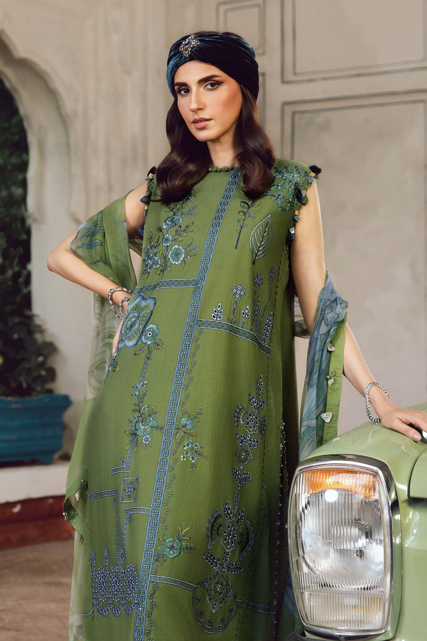 3 Piece Stitched Embroidered Cambric Suit | MPT-2701-A - RTS