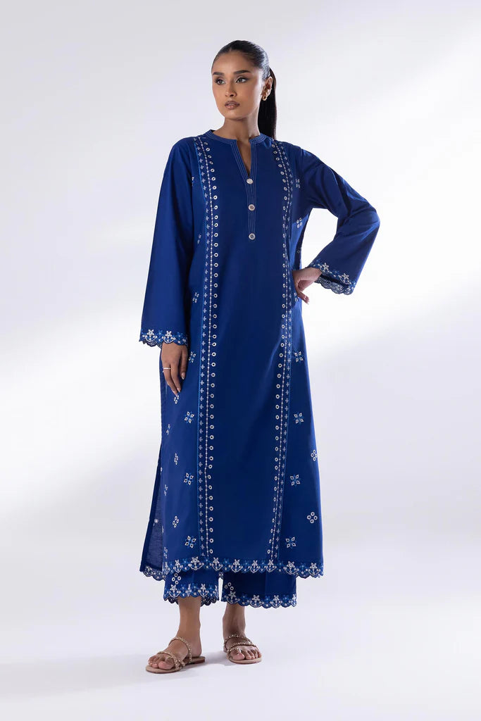 Stitched Blue Lawn Shirt + Bottom SS25SGE364P2T- RTS photo 1