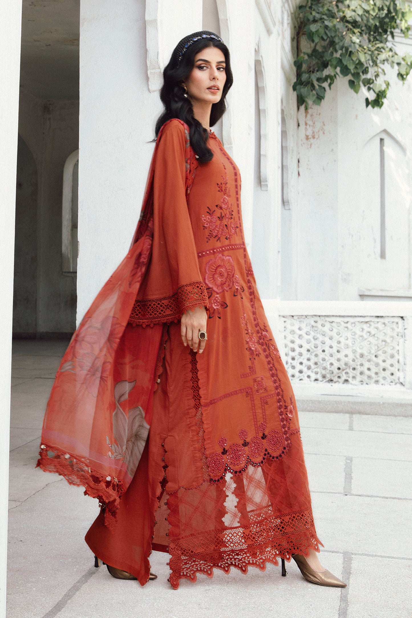 3 Piece Unstitched Embroidered Cambric Suit | MPT-2701-B - RTS